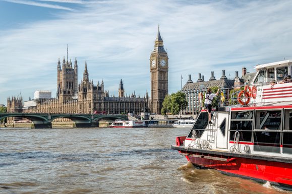 London cityscape and boat from the river a blue sk 2025 03 10 12 33 38 utc