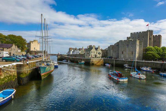 Castle on isle of man overlooking small harbour 2024 11 29 17 38 03 utc