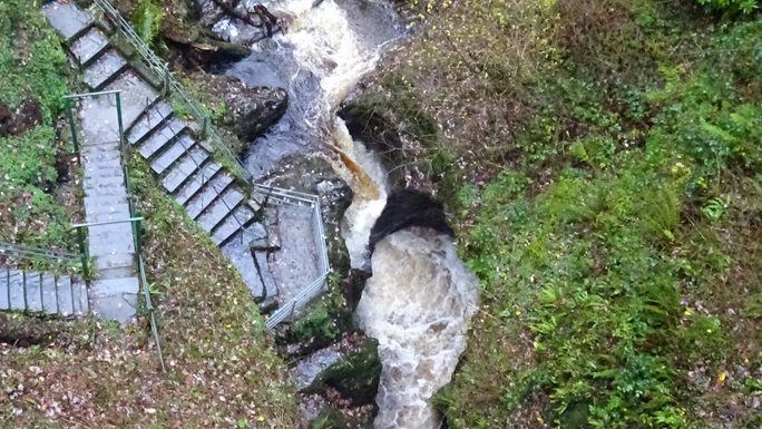 Devils Cauldron from the top bridge Afon Mynach Ceredigion Wales